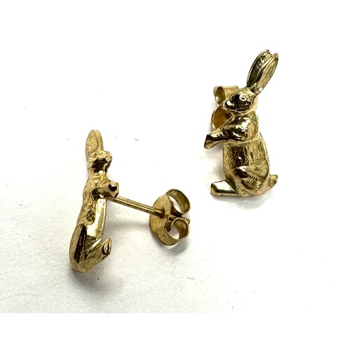 80 - 9ct Gold Rabbit Stud Earrings (0.7g)