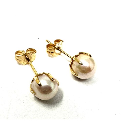 94 - 14ct Gold Cultured Pearl Stud Earrings (1.1g)