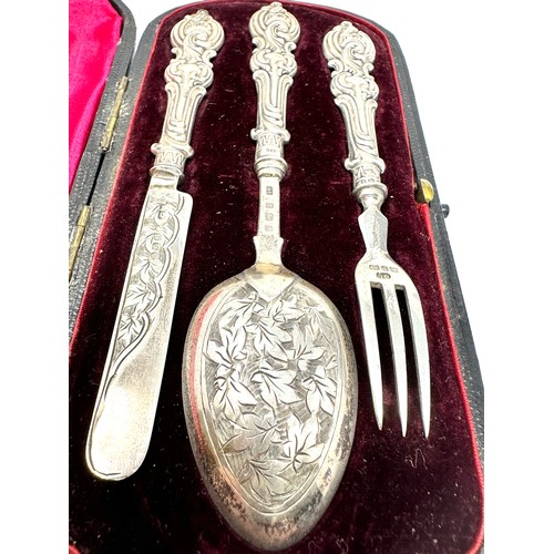 53 - Antique boxed silver christening set