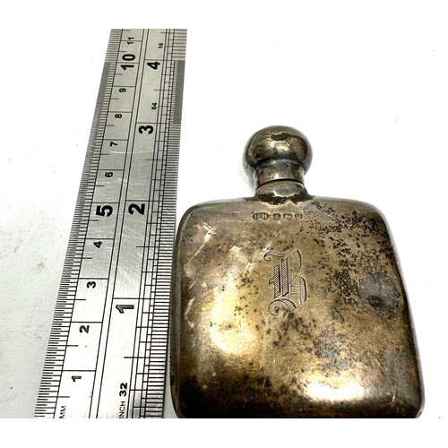 43 - small antique silver hip flask