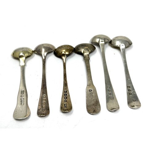 51 - 6 x georgian silver condiment spoons inc scottish