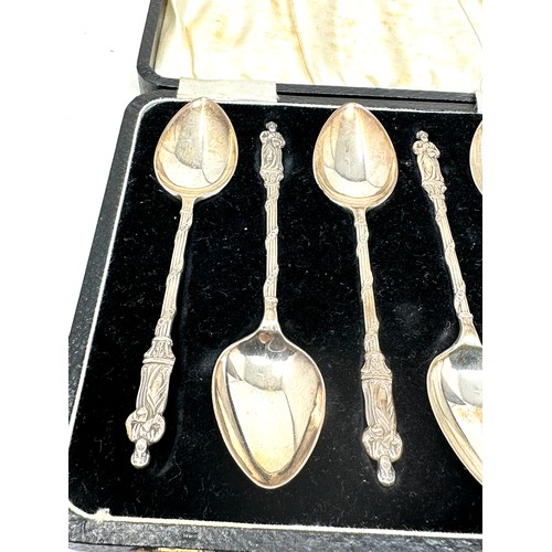 47 - 6 boxed silver apostle spoons