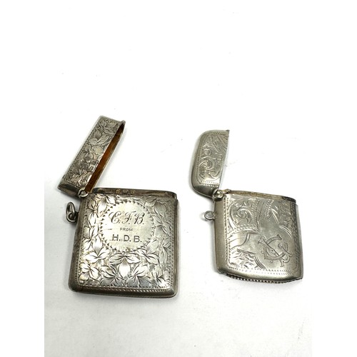 37 - 2 x .antique silver  vesta cases