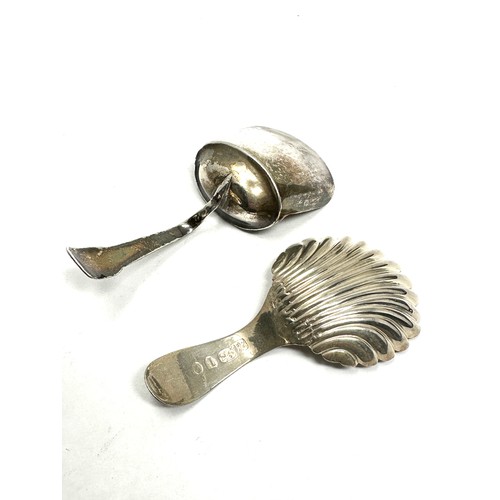 15 - 2 x georgian silver caddy spoons