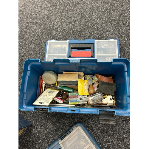 189 - Selection of 3 plastic toolboxes with contents