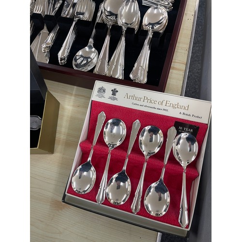 55 - Arthur Price part canteen of cutlery with a boxed Arthur price spoons and ladle