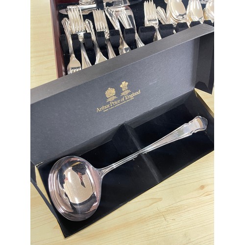 55 - Arthur Price part canteen of cutlery with a boxed Arthur price spoons and ladle