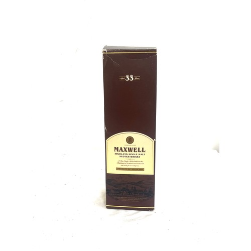 568 - Vintage bottle of Maxwell single malt whisky aged 33 years