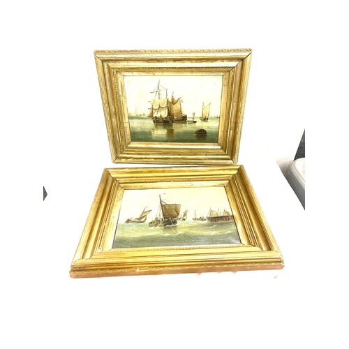 38 - Pair Victorian 19th century oil on canvas paintings with boat scenes signed Edward King Redmore (182... 