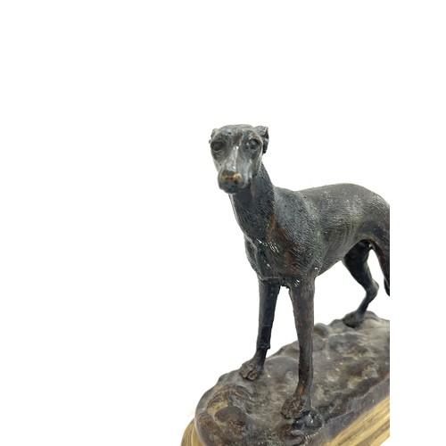 400 - Bronze dog signed Mene, approximate length 8 inches tall