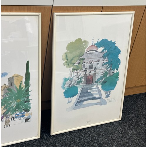 28 - 3 Framed Paul Hogarth prints largest measures 12 inches wide 15 inches tall