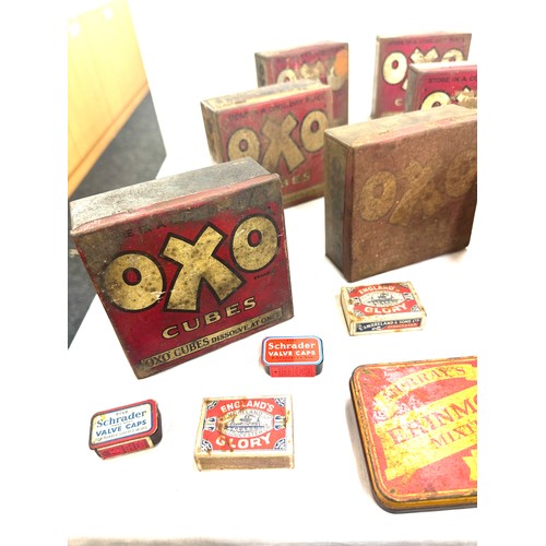 69 - Selection of vintage and later advertising tins includes OXO etc