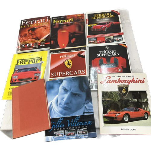 205 - Selection of motoring and motor racing books to include Ferrari cars, lamborghini etc