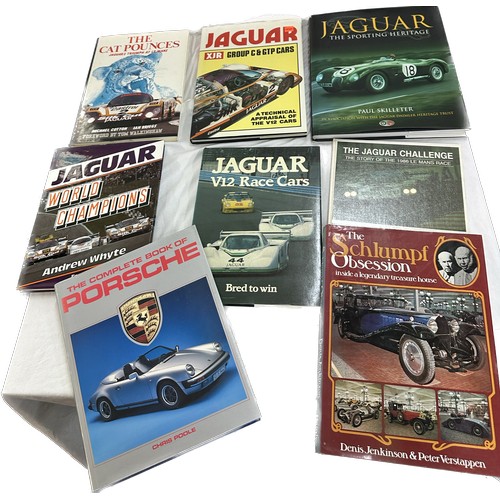 191 - Selection of motoring and motor racing books to include Jaguar XR, File williams, Mcclaren, V16 etc