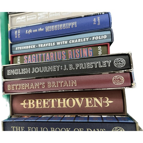 279 - Large selection of assorted books includes the folio society book of days, the beathove, mark twaine... 