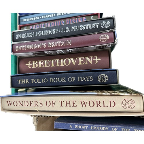 279 - Large selection of assorted books includes the folio society book of days, the beathove, mark twaine... 