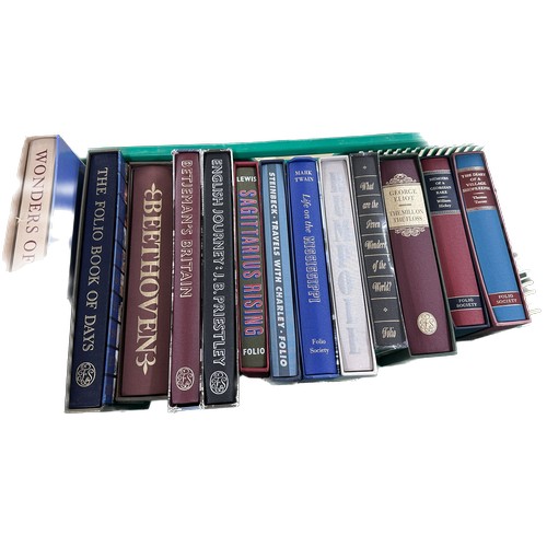 279 - Large selection of assorted books includes the folio society book of days, the beathove, mark twaine... 