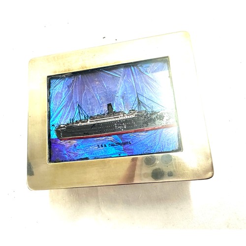 511 - Silver plated butterfly wing pictured box of L and S california sank in the north sea by German Subm... 