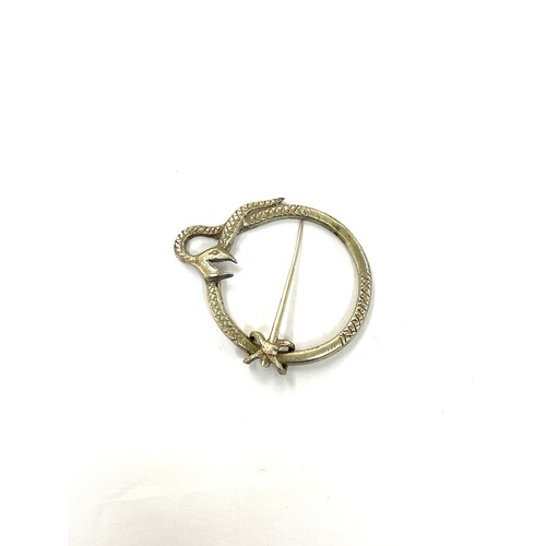 442A - unusual sterling silver penannular snake brooch marked CH for Charles Horner and hallmarks for Birmi... 