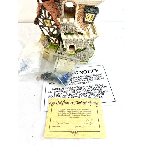 119 - David Winter Castle in the air, in original box (one flap missing), with COA, complete with flags