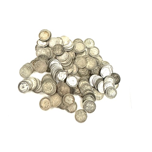 461 - Large collection of pre 1920 silver sixpences, collectable coins, weight 218grams