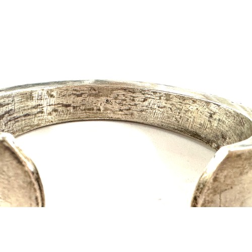 460 - Large heavy silver bangle marked 925, weight 113grams