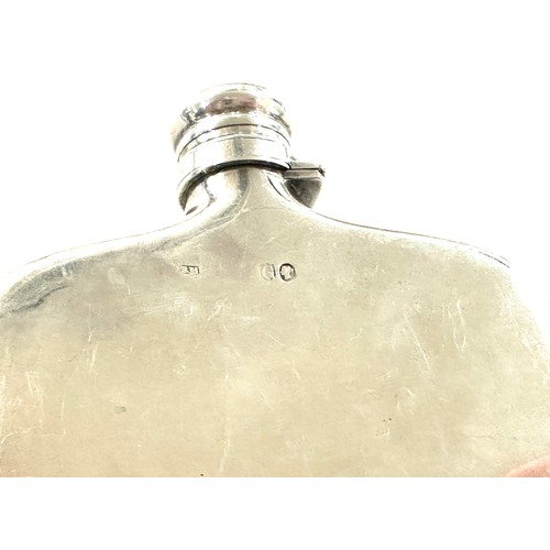 510 - Victorian sterling silver hip flask hallmarks London 1882 makers mark S.M weight 117 grams