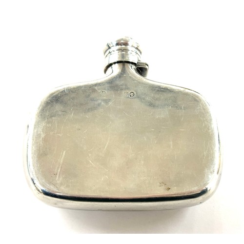 510 - Victorian sterling silver hip flask hallmarks London 1882 makers mark S.M weight 117 grams