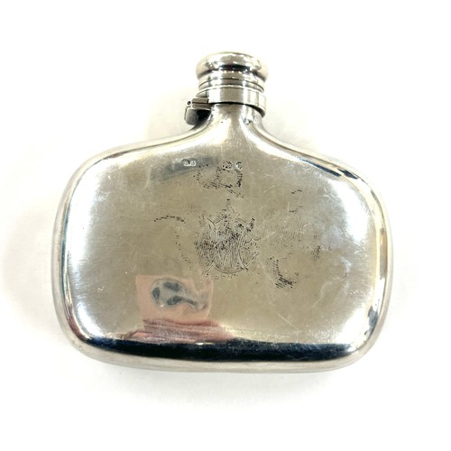 510 - Victorian sterling silver hip flask hallmarks London 1882 makers mark S.M weight 117 grams