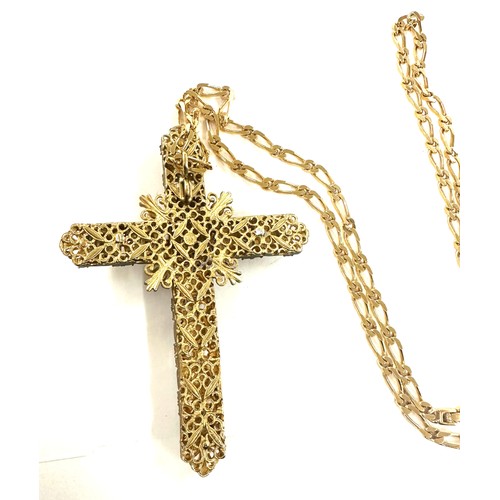 489 - Very large butler and wilson crucifix cross set with paste stones, cross length 13cm, pendant/ neckl... 