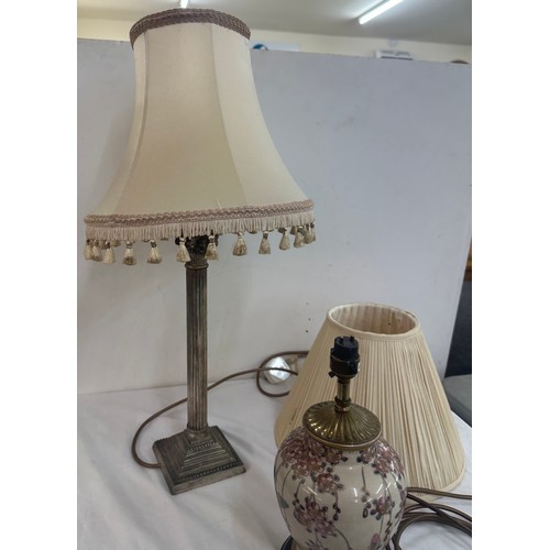 263 - 2 Vintage table lamps includes column base etc, all untested