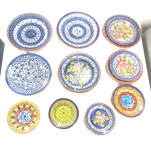 27 - Large selection of Planaria Jose Cartaxo hand painted clay terracotta plates