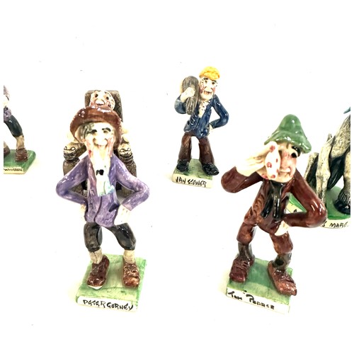 33 - Large selection of Will Young pottery figures includes Dan'l Whiddon, Jan stewer etc