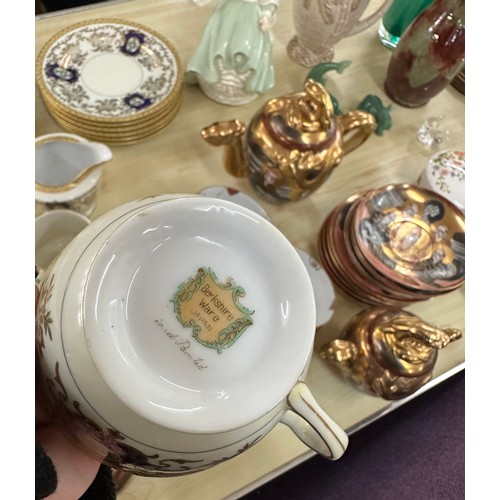 186 - Large selection of miscellaneous items includes part oriental tea service, Caithness glass, lady fig... 