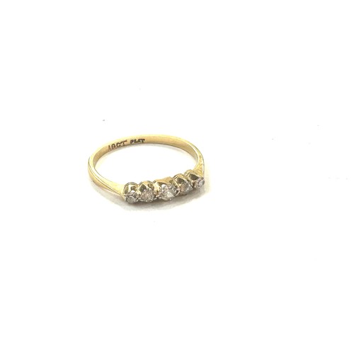 480 - Ladies 18ct gold and platinum diamond ring total weight 1.4 grams