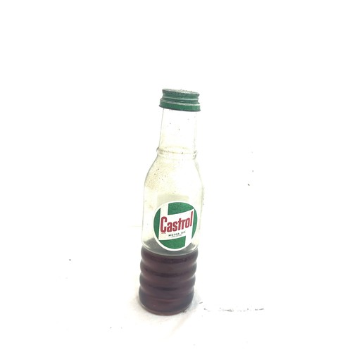 16 - Vintage Castrol oil glass bottle and contents