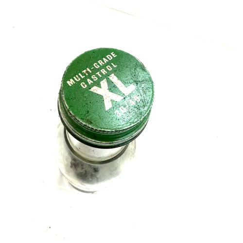 16 - Vintage Castrol oil glass bottle and contents