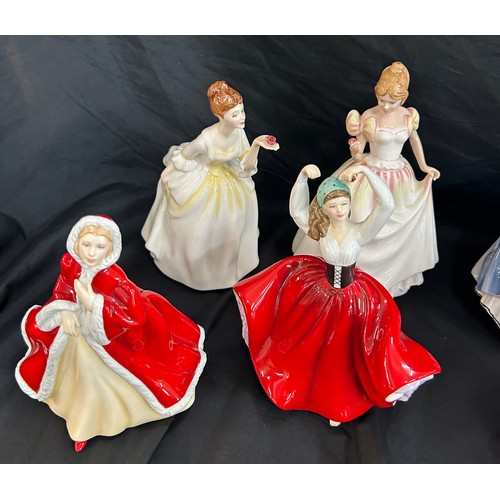 17 - Large selection of Royal Doulton Lady figures includes Alexandra, Top O The Hill, Hilary, Celest, Ra... 