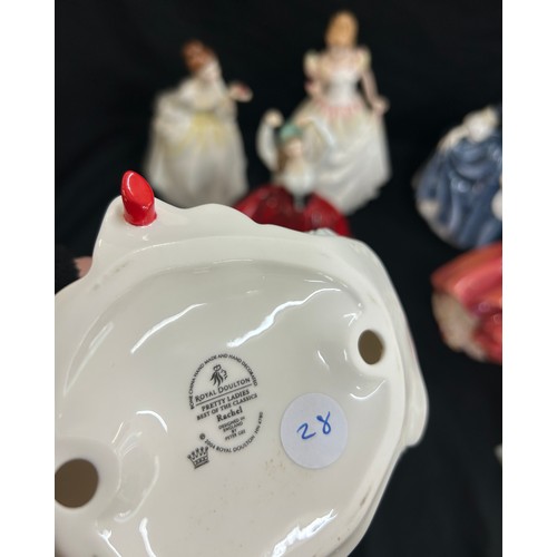 17 - Large selection of Royal Doulton Lady figures includes Alexandra, Top O The Hill, Hilary, Celest, Ra... 