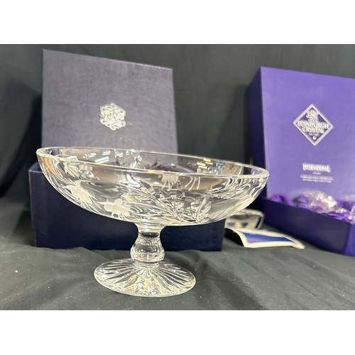 45 - Selection of glassware includes Stuart glass standing bowl, Duka paper weight, Edinburgh crystal gla... 