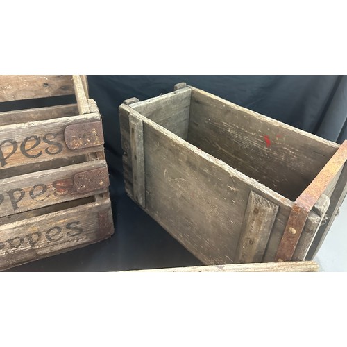 255 - Carboy (large) portugese wooden sardines box advertising bottle, schwepps crate and wooden ammo box