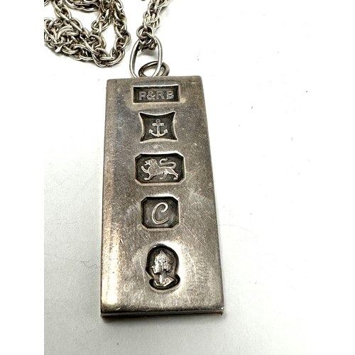 英国製 Silver Ingot Necklace / 1977 Vintage Solid Sterling Silver Ingot Pendant 1977 for Queen Elizabeth