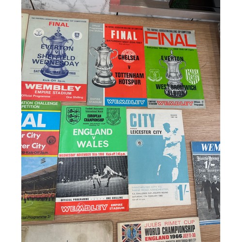 34 - Selection of FA cup final programs 1960s and international programs