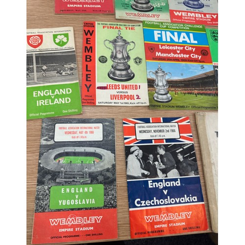 34 - Selection of FA cup final programs 1960s and international programs