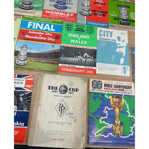 34 - Selection of FA cup final programs 1960s and international programs