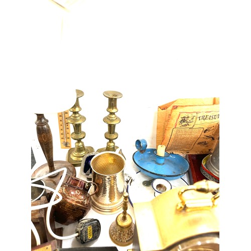 143 - Selection of miscellaneous includes brassware, Angle poise lamp etc