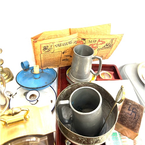 143 - Selection of miscellaneous includes brassware, Angle poise lamp etc