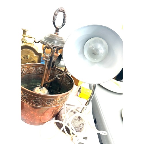 143 - Selection of miscellaneous includes brassware, Angle poise lamp etc