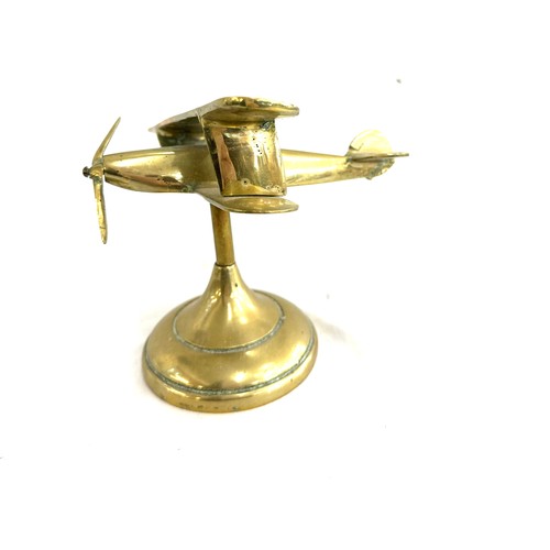 49 - Vintage brass desktop airplane model, approximate measurements: 6 inches tall