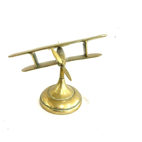 49 - Vintage brass desktop airplane model, approximate measurements: 6 inches tall